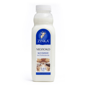 Zinka Молоко фасоване пастеризоване  3,6% жиру /510г./