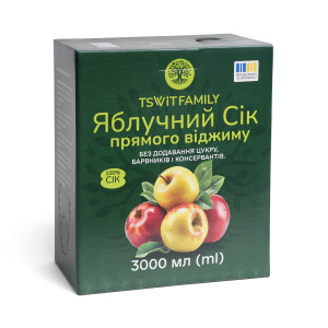 Яблучний сік прямого віджиму (3 л)